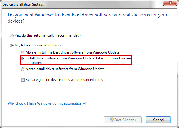 Click Device Installation Settings