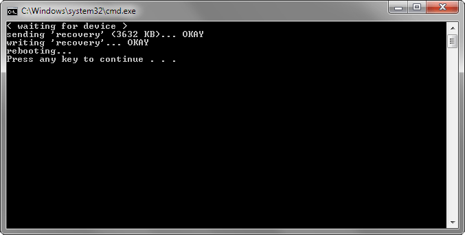 Installing ClockworkMod Recovery on Windows